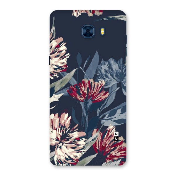 Red Rugged Floral Pattern Back Case for Galaxy C7 Pro
