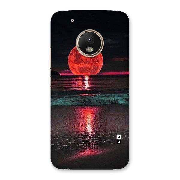 Red Sun Ocean Back Case for Moto G5 Plus