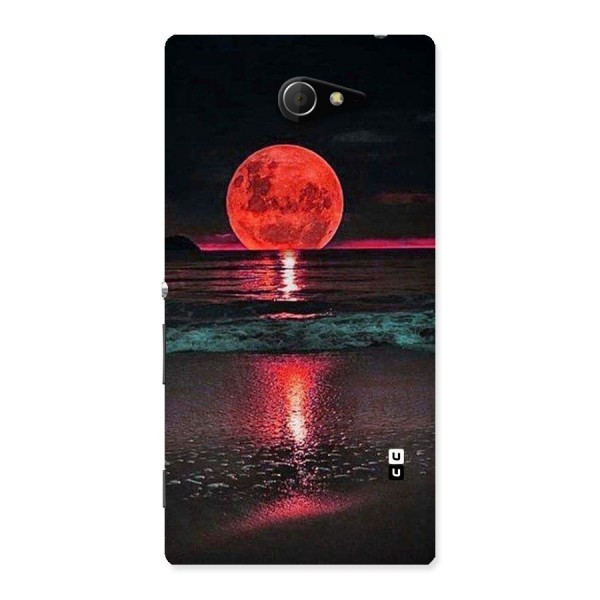 Red Sun Ocean Back Case for Sony Xperia M2
