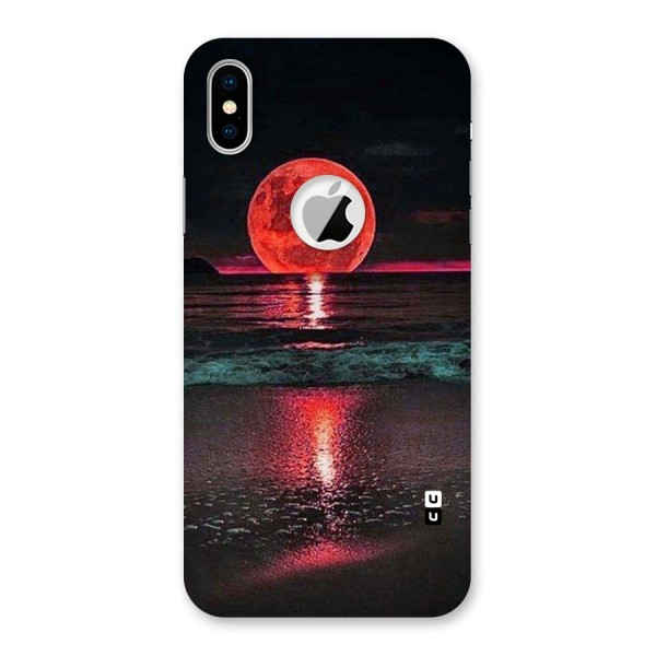 Red Sun Ocean Back Case for iPhone X Logo Cut