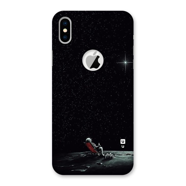 Resting Spaceman Face Back Case for iPhone X Logo Cut