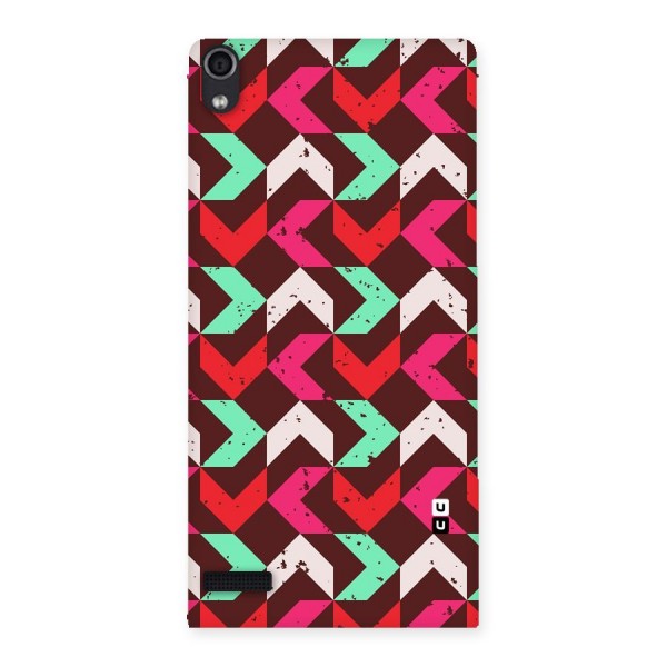 Retro Red Pink Pattern Back Case for Ascend P6