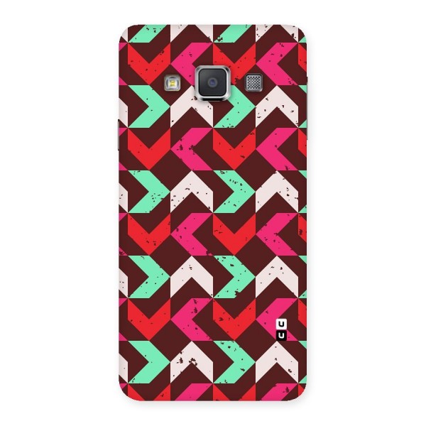 Retro Red Pink Pattern Back Case for Galaxy A3
