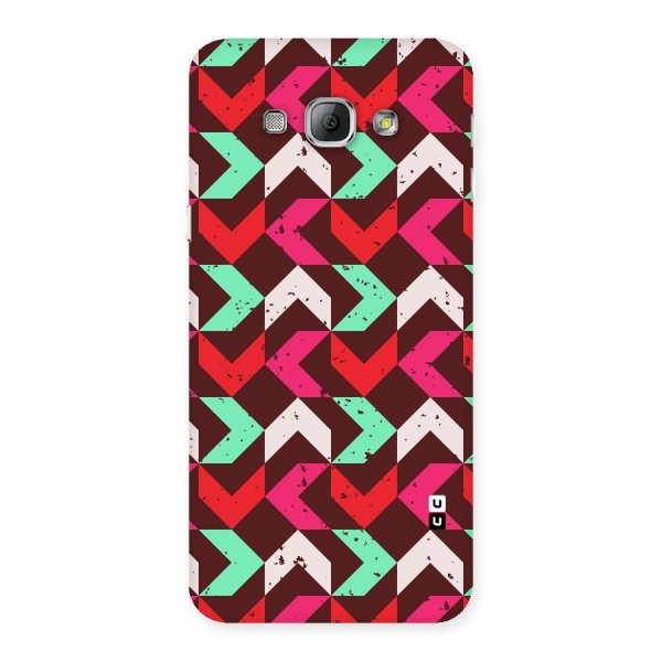 Retro Red Pink Pattern Back Case for Galaxy A8