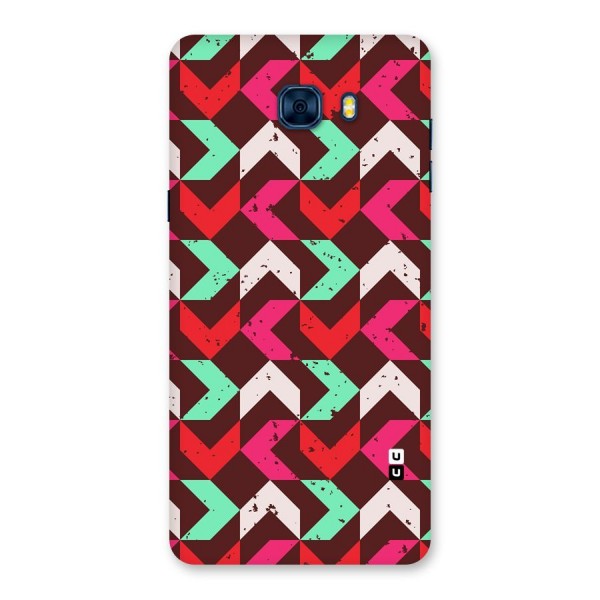 Retro Red Pink Pattern Back Case for Galaxy C7 Pro