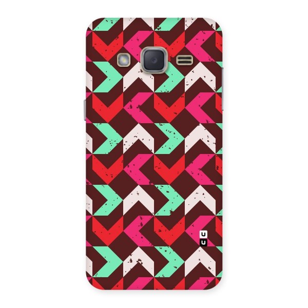 Retro Red Pink Pattern Back Case for Galaxy J2