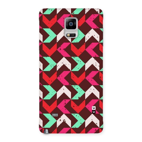 Retro Red Pink Pattern Back Case for Galaxy Note 4