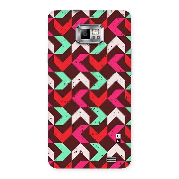 Retro Red Pink Pattern Back Case for Galaxy S2