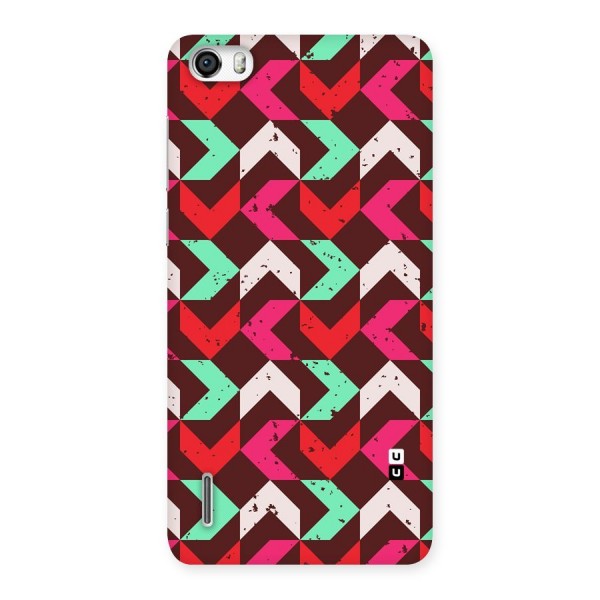 Retro Red Pink Pattern Back Case for Honor 6