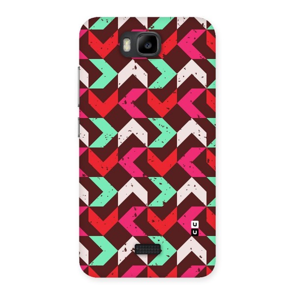 Retro Red Pink Pattern Back Case for Honor Bee