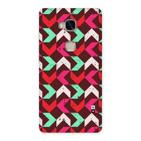 Retro Red Pink Pattern Back Case for Huawei Honor 5X