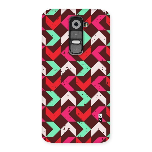 Retro Red Pink Pattern Back Case for LG G2