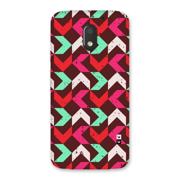 Retro Red Pink Pattern Back Case for Moto E3 Power