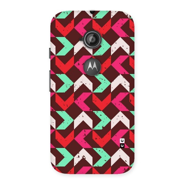 Retro Red Pink Pattern Back Case for Moto E 2nd Gen