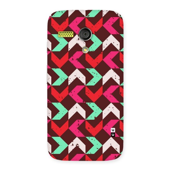 Retro Red Pink Pattern Back Case for Moto G