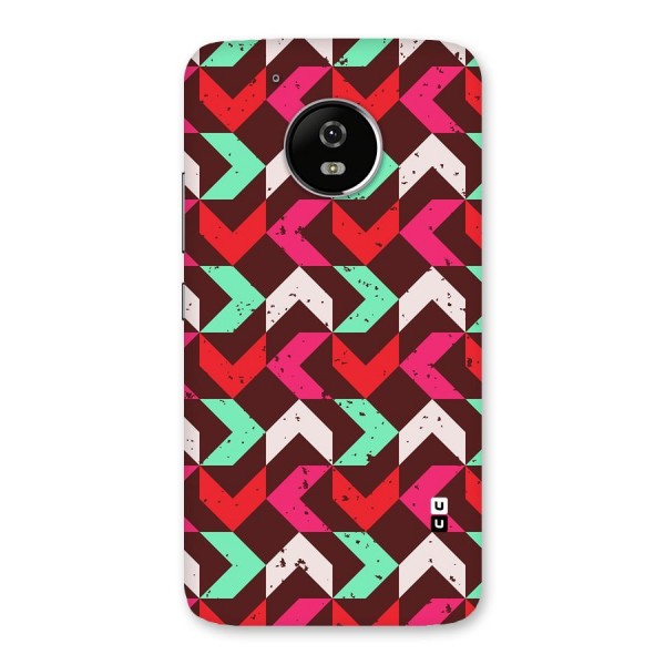 Retro Red Pink Pattern Back Case for Moto G5