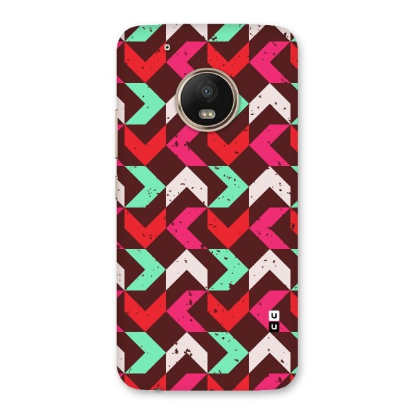 Retro Red Pink Pattern Back Case for Moto G5 Plus