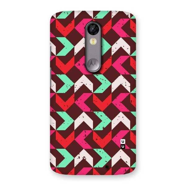 Retro Red Pink Pattern Back Case for Moto X Force