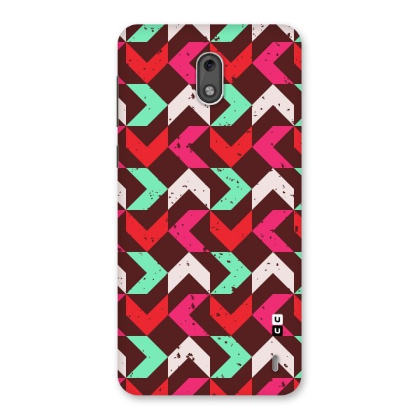 Retro Red Pink Pattern Back Case for Nokia 2