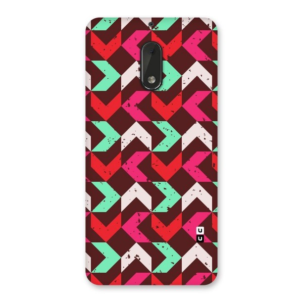 Retro Red Pink Pattern Back Case for Nokia 6