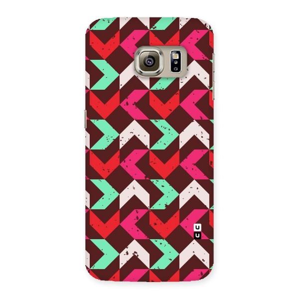 Retro Red Pink Pattern Back Case for Samsung Galaxy S6 Edge