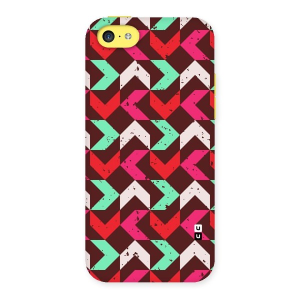 Retro Red Pink Pattern Back Case for iPhone 5C