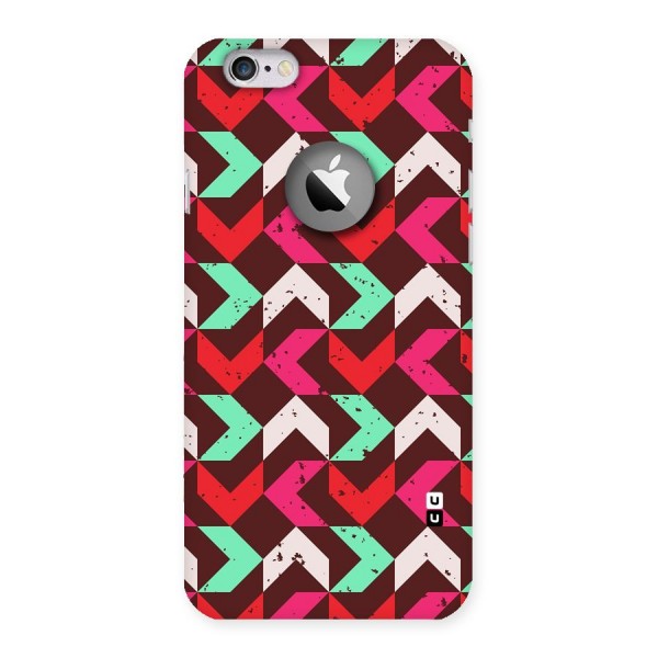 Retro Red Pink Pattern Back Case for iPhone 6 Logo Cut