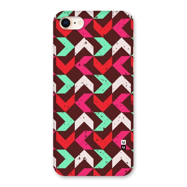 Retro Red Pink Pattern Back Case for iPhone 8