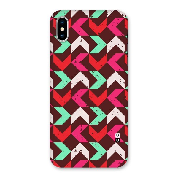 Retro Red Pink Pattern Back Case for iPhone XS