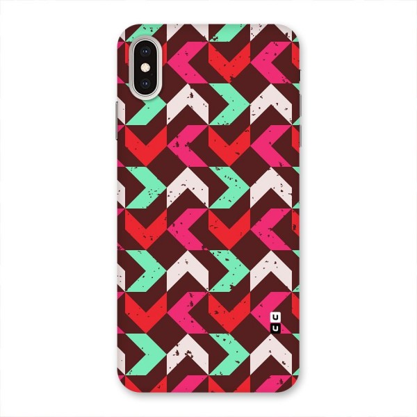 Retro Red Pink Pattern Back Case for iPhone XS Max