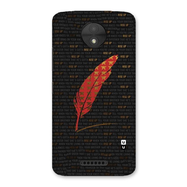 Rise Up Feather Back Case for Moto C