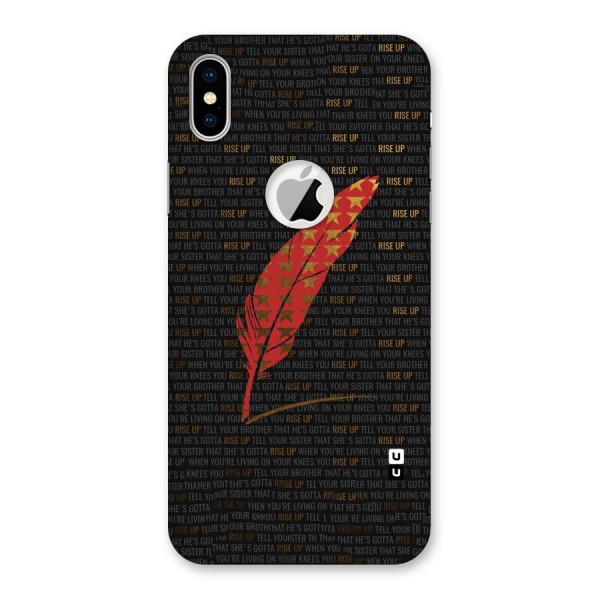 Rise Up Feather Back Case for iPhone X Logo Cut