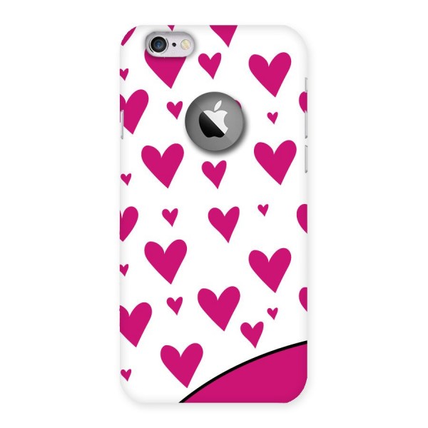 Romantic Couples with Hearts Back Case for iPhone 6 Logo Cut