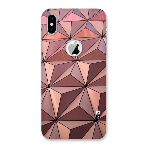 Rosegold Abstract Shapes Back Case for iPhone X Logo Cut