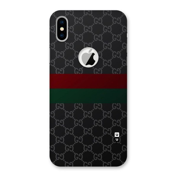 Royal Stripes Design Back Case for iPhone XS Logo Cut