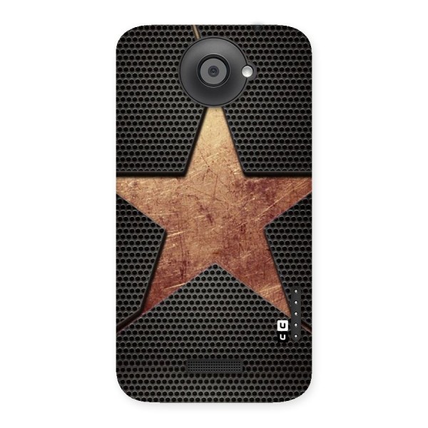 Rugged Gold Star Back Case for HTC One X