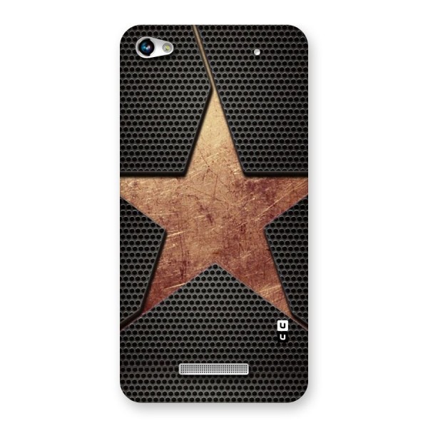 Rugged Gold Star Back Case for Micromax Hue 2