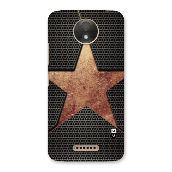 Rugged Gold Star Back Case for Moto C Plus