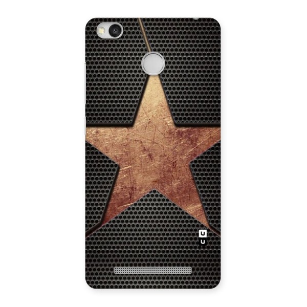 Rugged Gold Star Back Case for Redmi 3S Prime