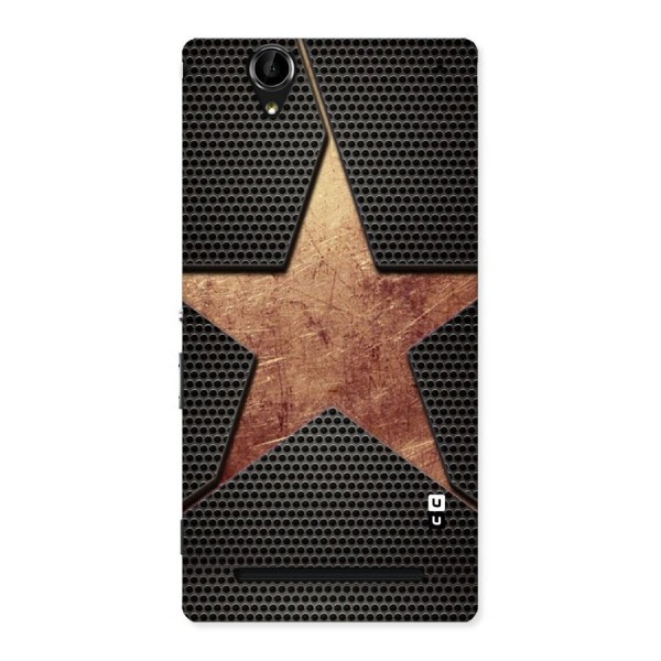 Rugged Gold Star Back Case for Sony Xperia T2