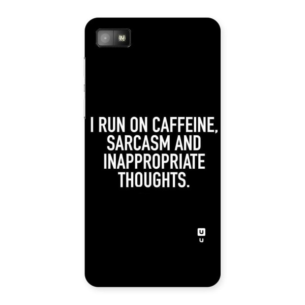Sarcasm And Caffeine Back Case for Blackberry Z10