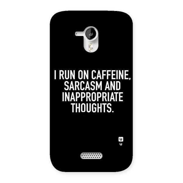 Sarcasm And Caffeine Back Case for Micromax Canvas HD A116