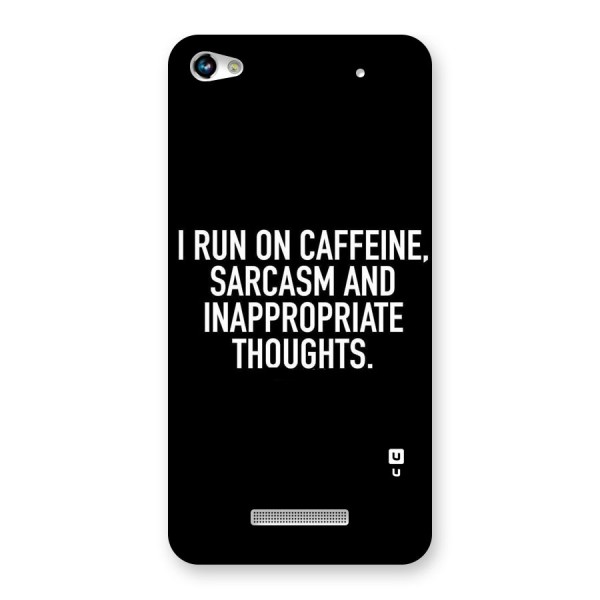 Sarcasm And Caffeine Back Case for Micromax Hue 2