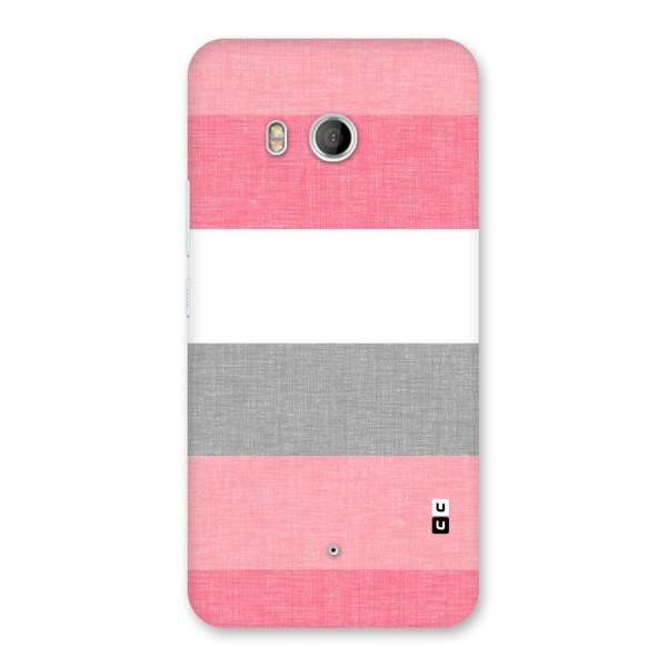 Shades Pink Stripes Back Case for HTC U11