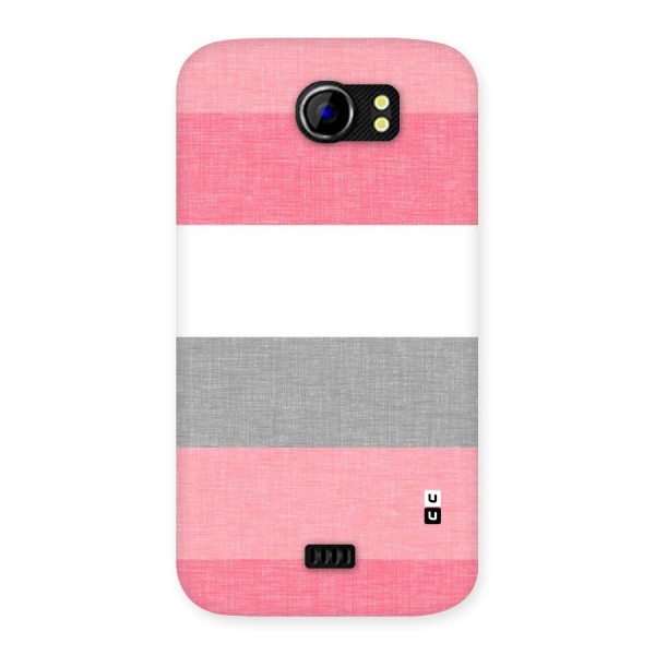 Shades Pink Stripes Back Case for Micromax Canvas 2 A110