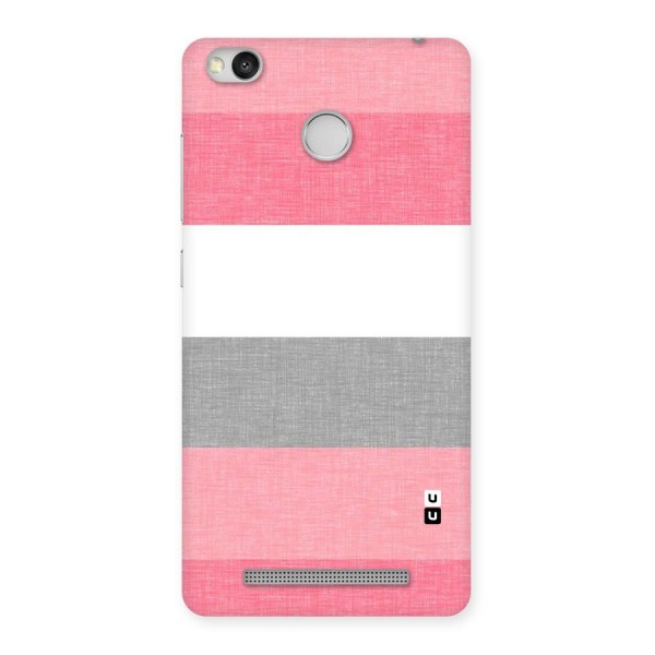 Shades Pink Stripes Back Case for Redmi 3S Prime