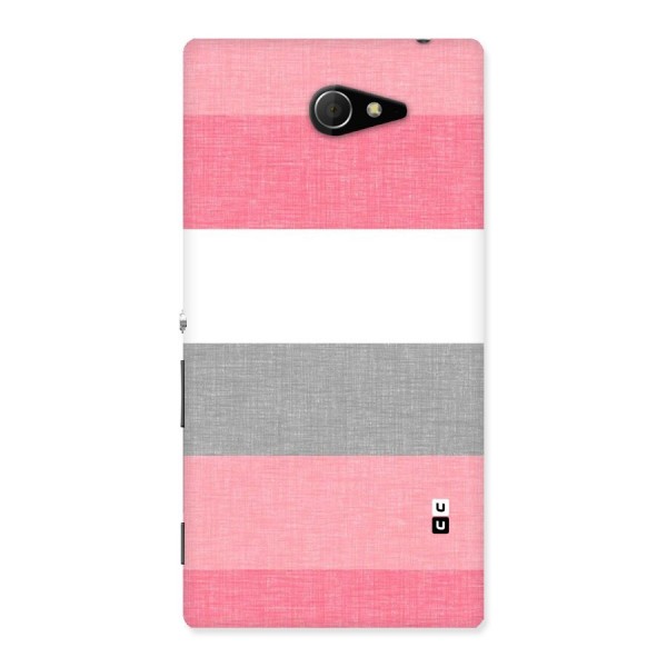 Shades Pink Stripes Back Case for Sony Xperia M2