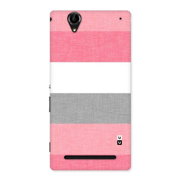 Shades Pink Stripes Back Case for Sony Xperia T2