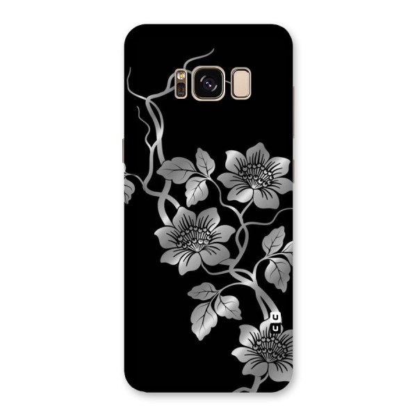 Silver Grey Flowers Back Case for Galaxy S8