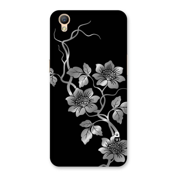 Silver Grey Flowers Back Case for Oppo A37